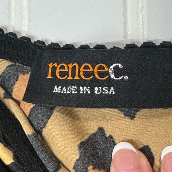 Renee C Leopard Satin Slip Skirt L Y2K Mob Wife Coquette Glam Made in USA - Picture 6 of 7